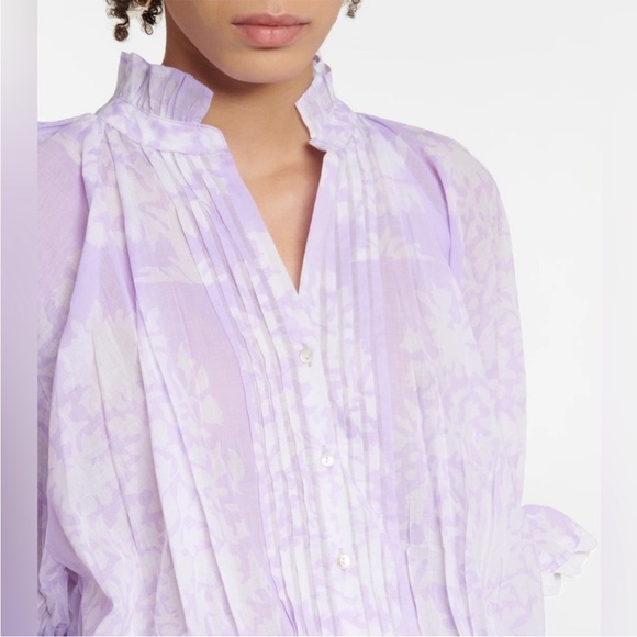 Juliet Dunn Blouson Dress in Palladio Print Lilac Purple Size 1 Small - Picture 4 of 6